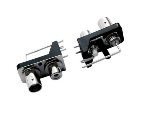 射頻pcb連接器帶RCA 絕緣同軸黑色塑膠外殼  彎式母頭