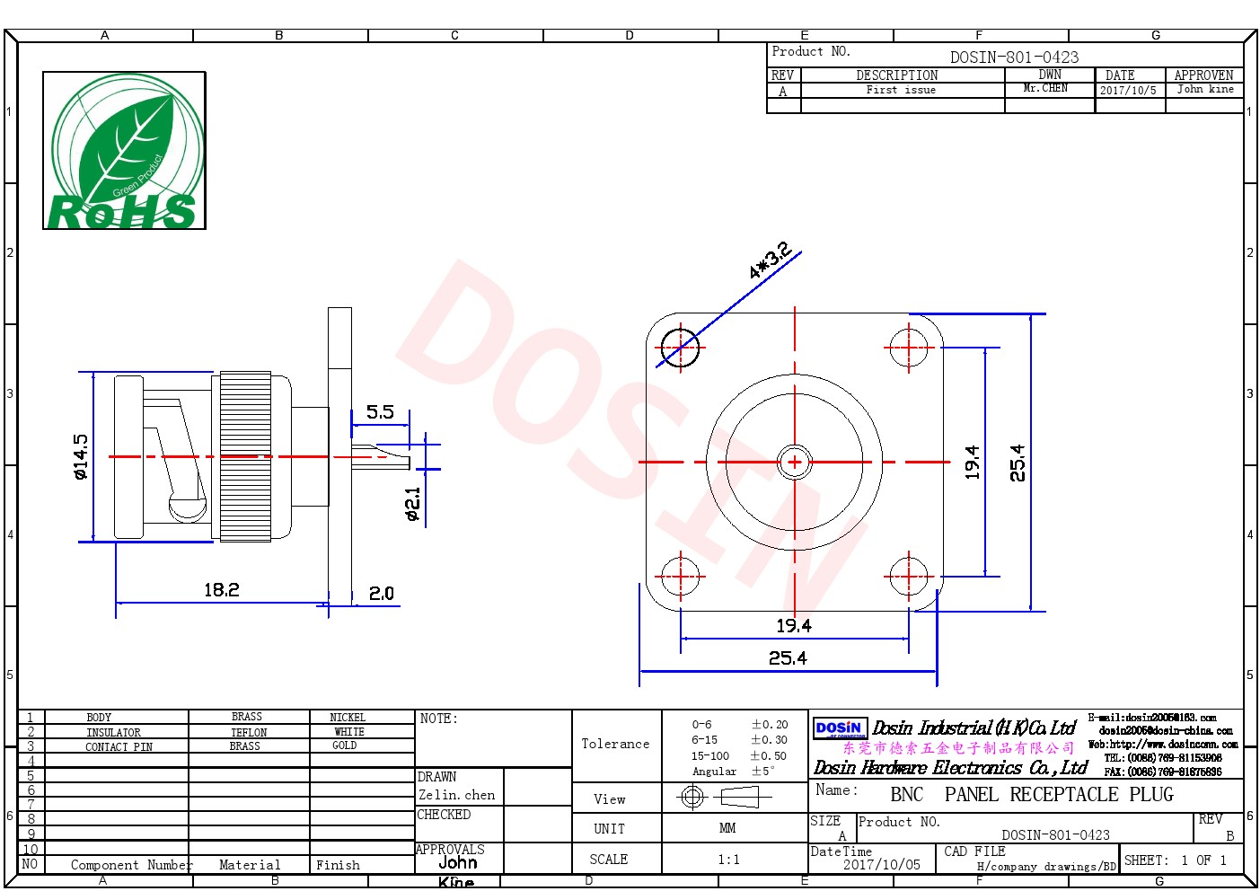 BNC 隔板插座焊接接線后鎖穿墻50歐姆 75歐姆