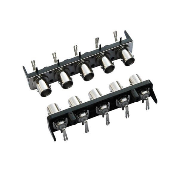 bnc高清視頻連接器 黑色塑膠外殼 彎式母頭 PCB電路板