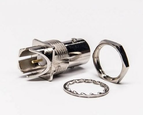 bnc端子板直式鋅合金邊緣卡板 穿墻 母頭 PCB