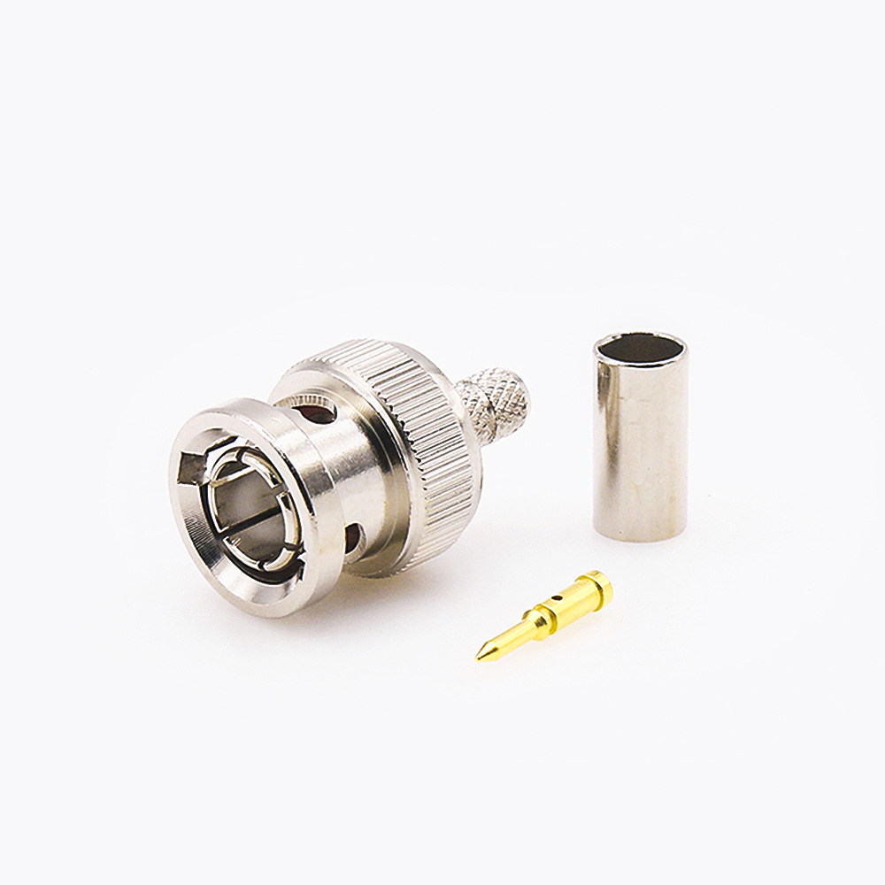 BNC壓接連接器用于RG58/RG142的公頭直式接線(xiàn)