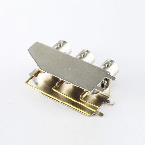 彎式PCB安裝BNC連接器三排母頭插孔50ohm
