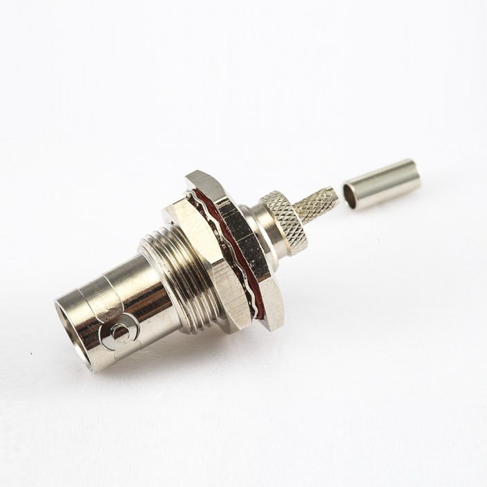 防水RG174/RG316BNC連接器壓接母頭直面板安裝前鎖穿墻 防水RG174/RG316BNC連接器壓接母頭直面板安裝前鎖穿墻