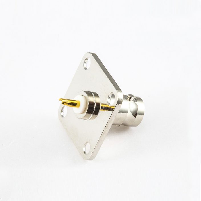 BNC連接器50歐姆母頭直式法蘭盤式座子