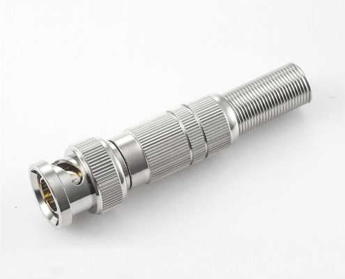 BNC  75歐姆公頭直式帶彈簧焊接RG6/SYV75-5電纜