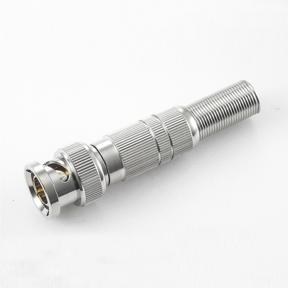 BNC  75歐姆公頭直式帶彈簧焊接RG6/SYV75-5電纜