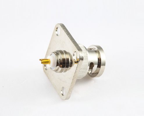 BNC公頭直式接線法蘭盤(pán)式座子