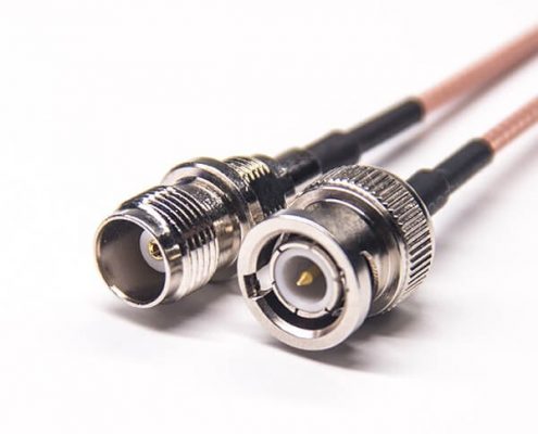 tnc和bnc同軸線纜連接器bnc180度公頭轉(zhuǎn)tnc直母頭接RG316線