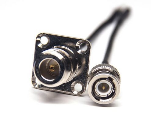 tnc轉(zhuǎn)bnc連接器電纜組裝BNC公頭180度轉(zhuǎn)TNC直母頭接RG174