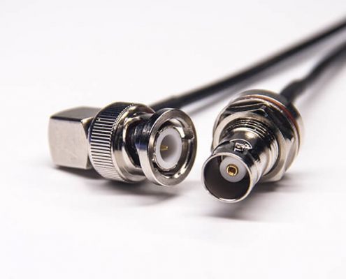 bnc防水接頭直式母頭轉(zhuǎn)bnc彎公頭組裝電纜接RG174