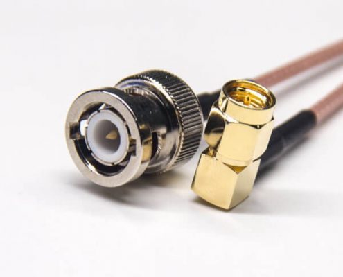 SMA轉(zhuǎn)BNC同軸線材SMA公頭90度轉(zhuǎn)BNC公頭180度接RG316